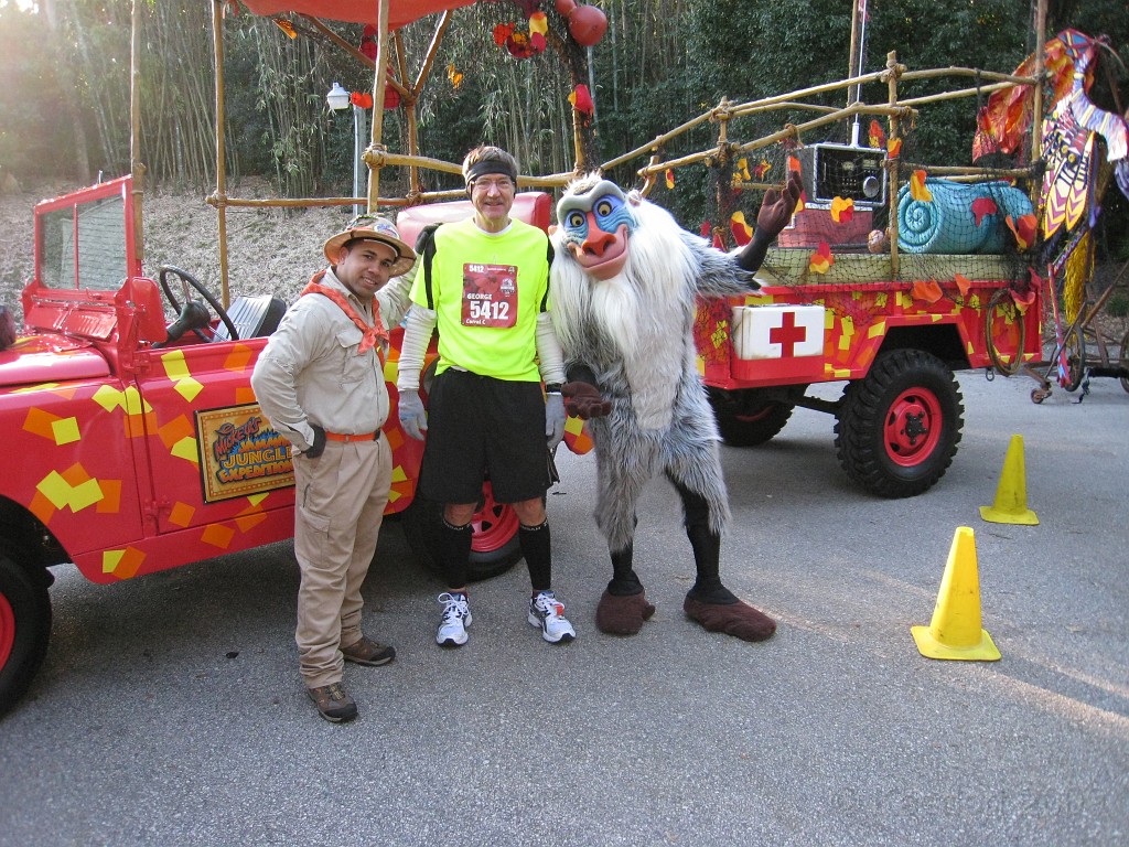 Disney 2010 D2 0359.jpg - January 9-11, 2010 Disney World Florida. Went to run the marathon. Sunday 5:40 AM start the race! Finish, go take a hot shower! Paul drove us over to Kennedy Space Center. Then buffet at Animal Kingdom for dinner!